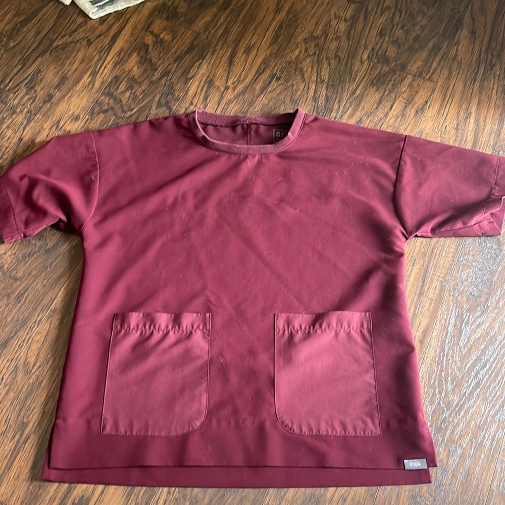 Burgundy FIGS Top
